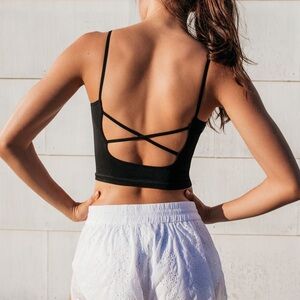 Tighten up strappy back black tank